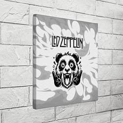 Холст квадратный Led Zeppelin рок панда на светлом фоне, цвет: 3D-принт — фото 2