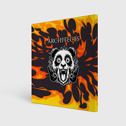 Холст квадратный Architects рок панда и огонь, цвет: 3D-принт