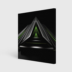 Картина квадратная Black green abstract nvidia style