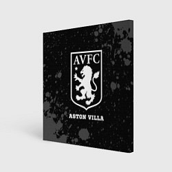 Холст квадратный Aston Villa sport на темном фоне, цвет: 3D-принт