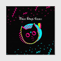 Холст квадратный Three Days Grace - rock star cat, цвет: 3D-принт — фото 2