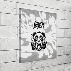 Холст квадратный Slayer рок панда на светлом фоне, цвет: 3D-принт — фото 2