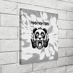 Холст квадратный Foo Fighters рок панда на светлом фоне, цвет: 3D-принт — фото 2