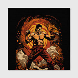 Холст квадратный Муай тай боец в стойке, цвет: 3D-принт — фото 2
