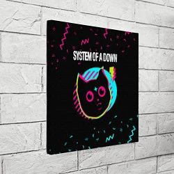 Холст квадратный System of a Down - rock star cat, цвет: 3D-принт — фото 2