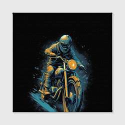 Холст квадратный Ночной мотокросс, цвет: 3D-принт — фото 2
