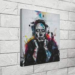 Холст квадратный Илон Маск граффити портрет на серой стене, цвет: 3D-принт — фото 2