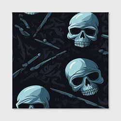 Холст квадратный Черепа и ножи, цвет: 3D-принт — фото 2