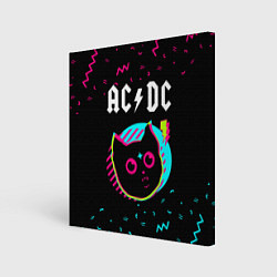 Холст квадратный AC DC - rock star cat, цвет: 3D-принт