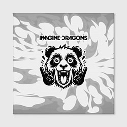 Холст квадратный Imagine Dragons рок панда на светлом фоне, цвет: 3D-принт — фото 2