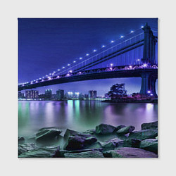 Холст квадратный Вечерняя Америка - мост, цвет: 3D-принт — фото 2