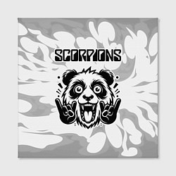 Холст квадратный Scorpions рок панда на светлом фоне, цвет: 3D-принт — фото 2