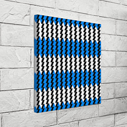 Холст квадратный Вертикальные бело-синие полосы, цвет: 3D-принт — фото 2
