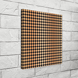 Холст квадратный Паттерн черных и коричневых квадратов, цвет: 3D-принт — фото 2