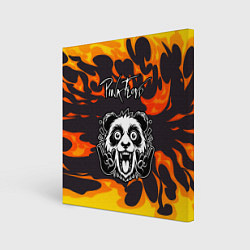 Холст квадратный Pink Floyd рок панда и огонь, цвет: 3D-принт