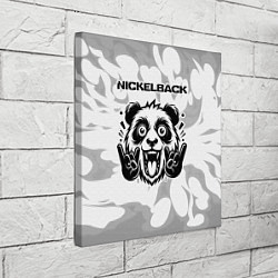 Холст квадратный Nickelback рок панда на светлом фоне, цвет: 3D-принт — фото 2
