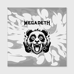 Холст квадратный Megadeth рок панда на светлом фоне, цвет: 3D-принт — фото 2