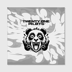 Холст квадратный Twenty One Pilots рок панда на светлом фоне, цвет: 3D-принт — фото 2