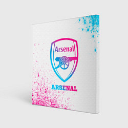 Холст квадратный Arsenal neon gradient style, цвет: 3D-принт