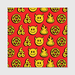 Холст квадратный 666 y2k emoji pattern, цвет: 3D-принт — фото 2