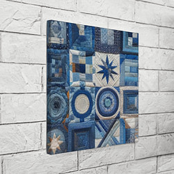 Холст квадратный Denim patchwork - ai art, цвет: 3D-принт — фото 2