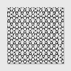 Холст квадратный Чёрно-белые ромбы и круги на белом фоне, цвет: 3D-принт — фото 2