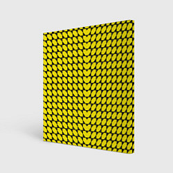 Холст квадратный Жёлтые лепестки шестиугольники, цвет: 3D-принт