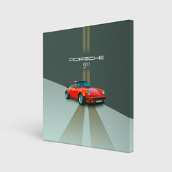 Холст квадратный Porsche спортивный немецкий автомобиль, цвет: 3D-принт
