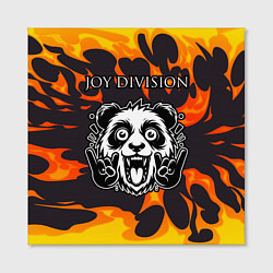 Холст квадратный Joy Division рок панда и огонь, цвет: 3D-принт — фото 2