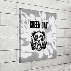 Холст квадратный Green Day рок панда на светлом фоне, цвет: 3D-принт — фото 2