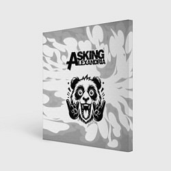 Холст квадратный Asking Alexandria рок панда на светлом фоне, цвет: 3D-принт