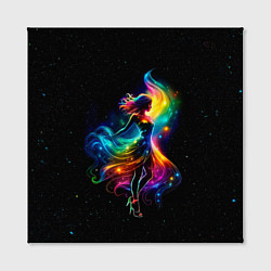 Холст квадратный Неоновая танцовщица в звездном небе, цвет: 3D-принт — фото 2