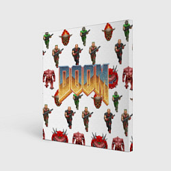 Холст квадратный Doom 1993 паттерн, цвет: 3D-принт