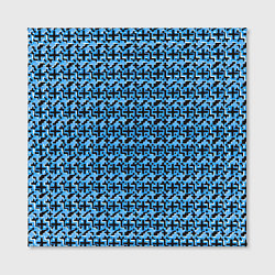 Холст квадратный Чёрные плюсики на синем фоне, цвет: 3D-принт — фото 2