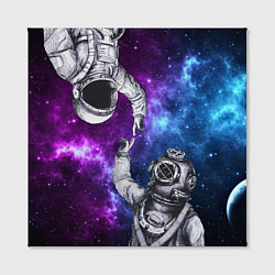Холст квадратный Сотворение космонавт и водолаз, цвет: 3D-принт — фото 2