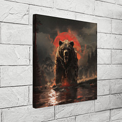 Холст квадратный Russian angry bear, цвет: 3D-принт — фото 2