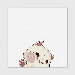 Холст квадратный Cute cat - выглядывает милый котик, цвет: 3D-принт — фото 2