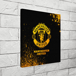 Холст квадратный Manchester United - gold gradient, цвет: 3D-принт — фото 2