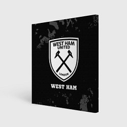 Холст квадратный West Ham sport на темном фоне, цвет: 3D-принт