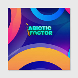 Холст квадратный Abiotic Factor цветные круги и лого, цвет: 3D-принт — фото 2
