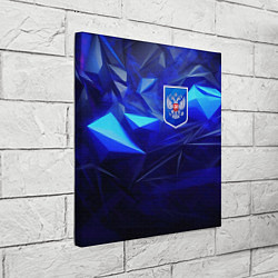 Холст квадратный Герб России на синей абстракции, цвет: 3D-принт — фото 2