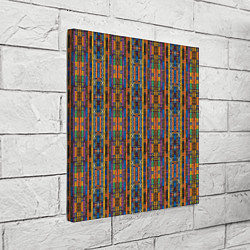 Холст квадратный Полоски африканские яркие, цвет: 3D-принт — фото 2