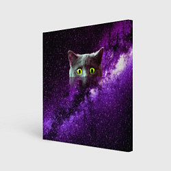 Холст квадратный Кошак в космосе, цвет: 3D-принт