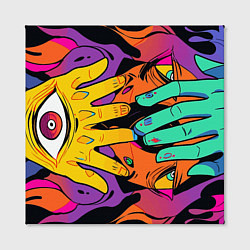 Холст квадратный Психоделические руки, цвет: 3D-принт — фото 2