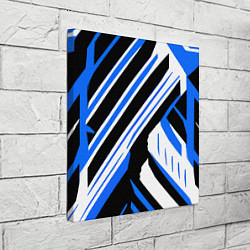 Холст квадратный Чёрно-синие полосы на белом фоне, цвет: 3D-принт — фото 2