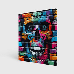 Холст квадратный Crazy color skull - graffiti, цвет: 3D-принт