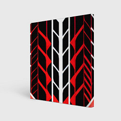 Холст квадратный White and red lines on a black background, цвет: 3D-принт