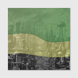 Холст квадратный Футурисчтичный пейзаж города, цвет: 3D-принт — фото 2