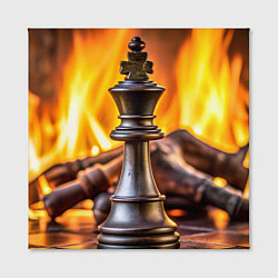 Холст квадратный Шахматы - король на фоне огня, цвет: 3D-принт — фото 2