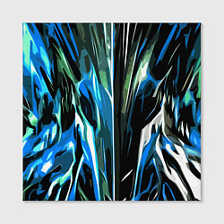 Холст квадратный Бело-синяя абстракция на чёрном фоне, цвет: 3D-принт — фото 2